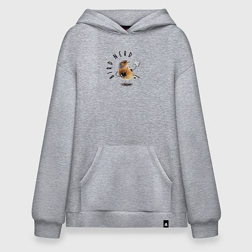 Худи оверсайз Птица ботаник / Меланж – фото 1