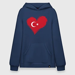 Толстовка-худи оверсайз Сердце - Турция, цвет: тёмно-синий