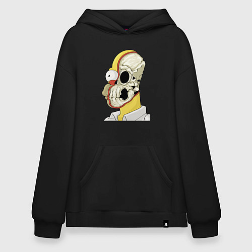 Худи оверсайз Череп Гомера Симпсона - Hype / Черный – фото 1