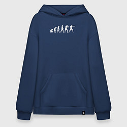 Толстовка-худи оверсайз Эволюция в боксера, цвет: тёмно-синий