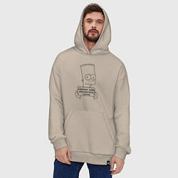 Толстовка-худи оверсайз Simpson, Bart, Springfield, 159736, цвет: миндальный — фото 2