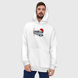 Толстовка-худи оверсайз Mazda MX-5 ND Miata ND Front View JDM Retro, цвет: белый — фото 2