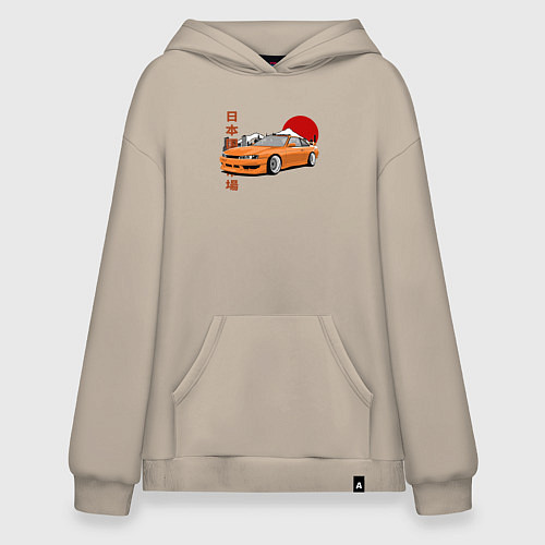 Худи оверсайз Silvia s14 JDM Retro Car / Миндальный – фото 1