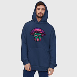 Толстовка-худи оверсайз MF Doom Mushroom, цвет: тёмно-синий — фото 2