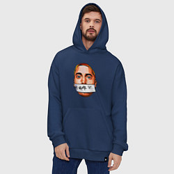 Толстовка-худи оверсайз My name is - Eminem, цвет: тёмно-синий — фото 2
