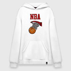 Толстовка-худи оверсайз Basketball - NBA logo, цвет: белый