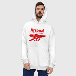 Толстовка-худи оверсайз Arsenal: The gunners, цвет: белый — фото 2