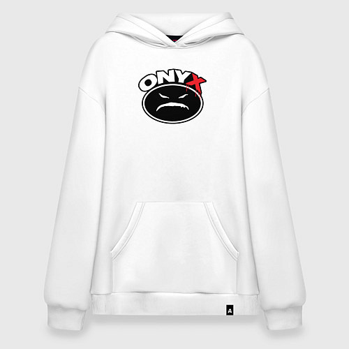 Худи оверсайз Onyx - black logo / Белый – фото 1