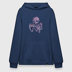Толстовка-худи оверсайз С любовью, цвет: тёмно-синий