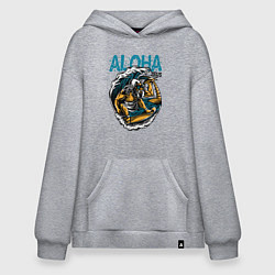 Толстовка-худи оверсайз Зевс серфингист, цвет: меланж