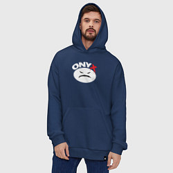 Толстовка-худи оверсайз Onyx logo white, цвет: тёмно-синий — фото 2