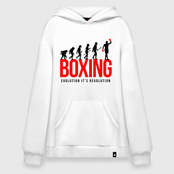 Толстовка-худи оверсайз Boxing evolution, цвет: белый