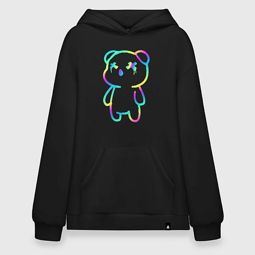 Худи оверсайз Cool neon bear / Черный – фото 1