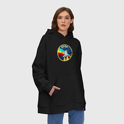 Толстовка-худи оверсайз NASA - emblem - USA, цвет: черный — фото 2
