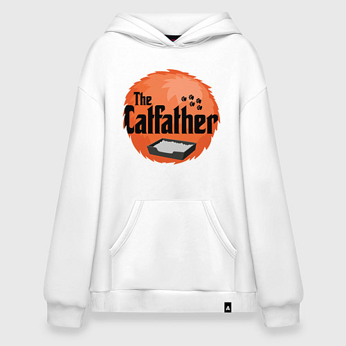 Худи оверсайз Cat father / Белый – фото 1