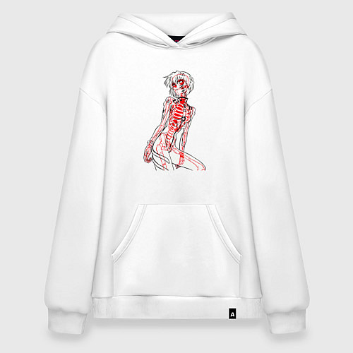 Худи оверсайз Просто Рей Аянами - Ева / Белый – фото 1