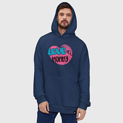 Толстовка-худи оверсайз Love You Mommy, цвет: тёмно-синий — фото 2