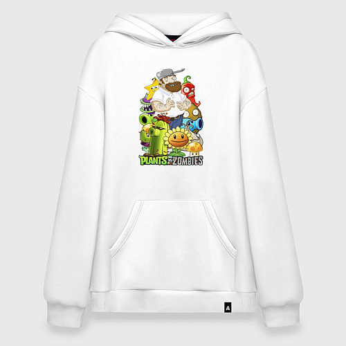 Худи оверсайз Craaazy Dave plants / Белый – фото 1
