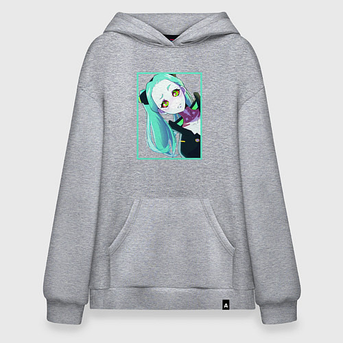 Худи оверсайз Ребекка из киберпанка - нетраннер / Меланж – фото 1