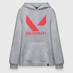 Толстовка-худи оверсайз Valorant - logo, цвет: меланж