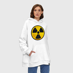 Толстовка-худи оверсайз Atomic Nuclear, цвет: белый — фото 2