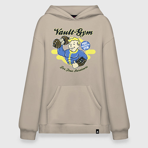 Худи оверсайз Vault GYM - for true survivors / Миндальный – фото 1