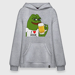 Толстовка-худи оверсайз Drink Pepe, цвет: меланж