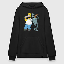 Худи оверсайз Drunk Homer and Bender