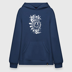 Толстовка-худи оверсайз Blink 182 logo, цвет: тёмно-синий