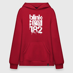 Толстовка-худи оверсайз Stencil white logo, цвет: красный