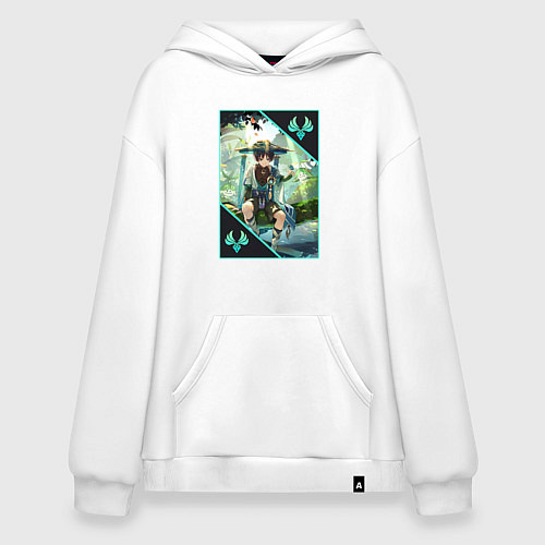 Худи оверсайз Скарамучча анемо странник / Белый – фото 1