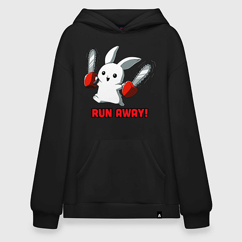 Худи оверсайз Rabbit run away / Черный – фото 1