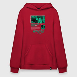 Толстовка-худи оверсайз Химэно белые буквы, цвет: красный