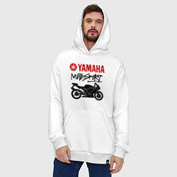 Толстовка-худи оверсайз Yamaha - motorsport, цвет: белый — фото 2