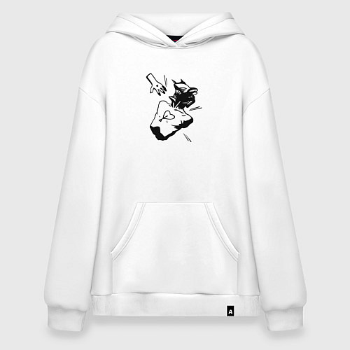 Худи оверсайз Лежащий Дэндзи / Белый – фото 1