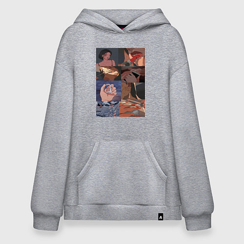 Худи оверсайз Кадры аниме / Меланж – фото 1