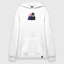 Толстовка-худи оверсайз Энид и Уэнсдей, цвет: белый