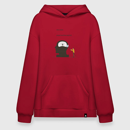 Худи оверсайз Being a psychotherapist / Красный – фото 1