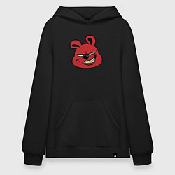 Толстовка-худи оверсайз Red bear, цвет: черный