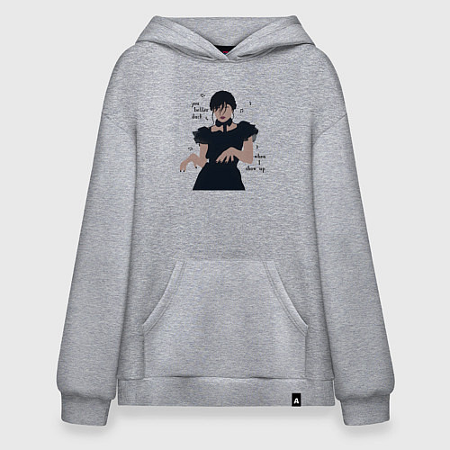 Худи оверсайз Уенсдей Аддамс танец / Меланж – фото 1