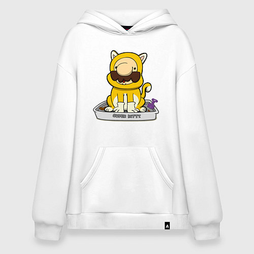 Худи оверсайз Mario super kitty / Белый – фото 1