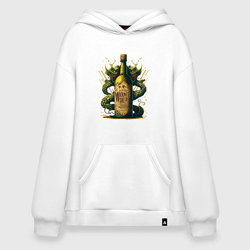 Худи оверсайз Зеленый змий / Белый – фото 1