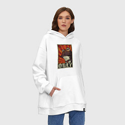 Толстовка-худи оверсайз Obey frog, цвет: белый — фото 2