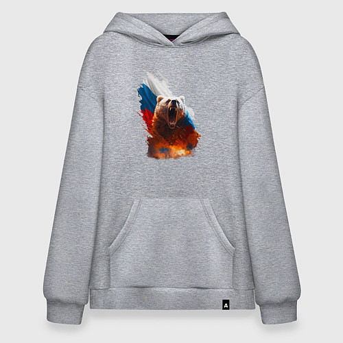 Худи оверсайз Злой русский медведь / Меланж – фото 1