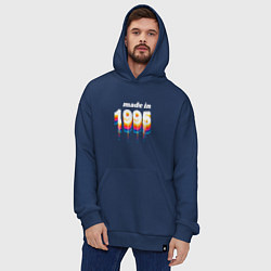 Толстовка-худи оверсайз Made in 1995 liquid art, цвет: тёмно-синий — фото 2
