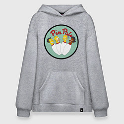 Толстовка-худи оверсайз Simpsons bowling, цвет: меланж