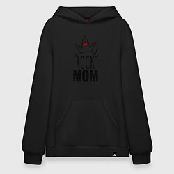 Худи оверсайз Rock mom надпись с короной