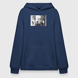 Толстовка-худи оверсайз Японская манга аниме, цвет: тёмно-синий