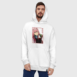 Толстовка-худи оверсайз Zero Two anime girl, цвет: белый — фото 2