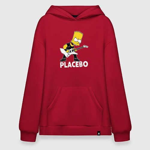 Худи оверсайз Placebo Барт Симпсон рокер / Красный – фото 1